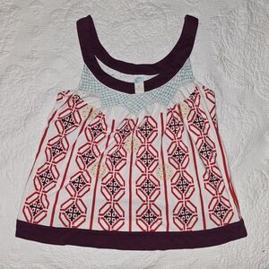 Anthropologie- Geometric Patterned Sleeveless Top